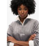 Superdry Country Club Velour Sweatshirt Met Halve Rits