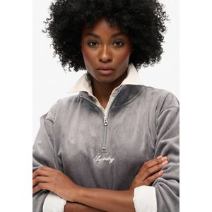 Superdry Country Club Velour Sweatshirt Met Halve Rits