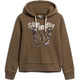 Superdry - Embellished Punk Graphic Hoodie - Zwart - Biologisch Katoen