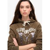 Superdry - Embellished Punk Graphic Hoodie - Zwart - Biologisch Katoen