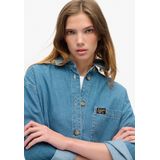 Superdry - W4010439a - Overshirt - Denim - Middelzware Stof - Vintage Wassing