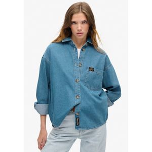 Superdry - W4010439a - Overshirt - Denim - Middelzware Stof - Vintage Wassing