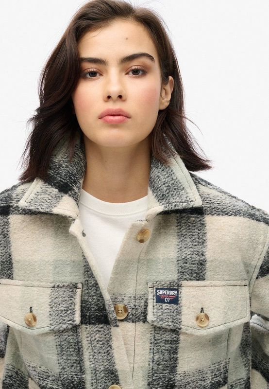 Superdry - W4010448A - Overhemd - Beige - Lange Mouwen - Casual