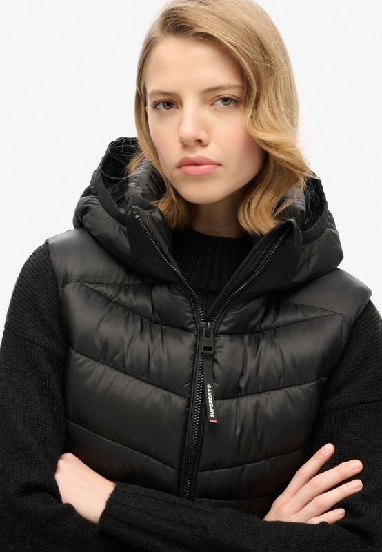 Superdry - Fuji Quilt Padded - Gilet - Met Capuchon - Slim Fit - Gewatteerd