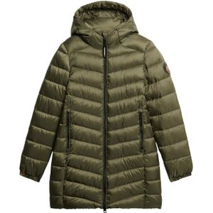 Superdry - Fuji Mid - Gewatteerde Jas - Dames - Met Capuchon - Slimfit