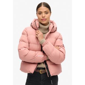 Donsjas met kap Sports Puffer Jacket SUPERDRY. Polyester materiaal. Maten 34 FR - 32 EU. Roze kleur