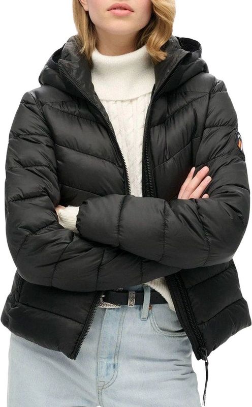 Superdry - Fuji Quilt - Gewatteerd Donsjack - Zwart - Donsvoering