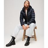 Superdry - Fuji - Gewatteerde Jas - Zwart - Slimfit, Duurzaam Waterafstotend Materiaal