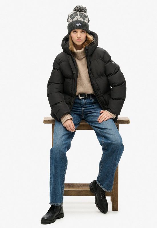 Superdry - W5011728A - Jas - Zwart - Sportief Pufferjack van Gerecycled Polyester