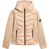 Superdry - W5011739A - Gebreide Hybride Jas - Beige - Gerecycled Polyester