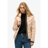 Superdry - W5011739A - Gebreide Hybride Jas - Beige - Gerecycled Polyester