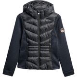 Superdry - W5011739A - Gebreide Hybride Jas - Beige - Gerecycled Polyester