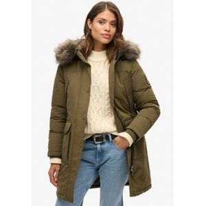 Superdry - Everest Parka - Dames - Gewatteerde Jas - Imitatiebont - Relaxte Pasvorm