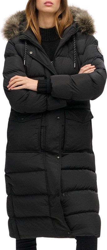 Superdry Everest Faux Fur Longline Winterjas Dames - Maat 5XL