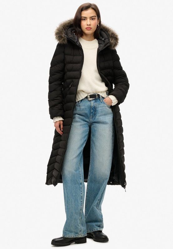 Superdry Fuji Faux Fur Hooded Longline Winterjas Dames (34)