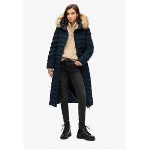 Superdry - W5011790A - Lange Jas - Groen - Imitatiebont - Gerecycled Polyester - Duurzaam