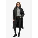 Superdry - W5011796A - Gewatteerde Jas - Zwart - Extra Lang - Casual - Polyester - Duurzaam