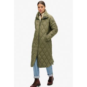 Superdry Superlong Quilt Liner Jas Groen Vrouw
