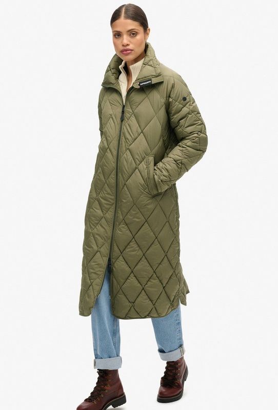 Superdry - Gewatteerde Jas - Groen - Polyester - Casual Stijl