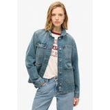 Superdry - Embroidered Denim Chore Jacket - Tussenjas - Blauw - 100% Biologisch Katoen