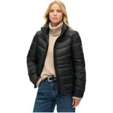 Superdry - Fuji Quilted Jacket - Zwart - Gerecycled Nyl - Gewatteerd Ontwerp