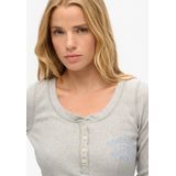 Superdry - ATHLETIC BUTTON DOWN LS TOP - Ice Grey Marl - Shirt met Lange Mouwen