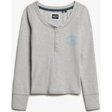 Superdry - ATHLETIC BUTTON DOWN LS TOP - Ice Grey Marl - Shirt met Lange Mouwen