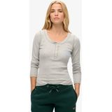 Superdry - ATHLETIC BUTTON DOWN LS TOP - Ice Grey Marl - Shirt met Lange Mouwen