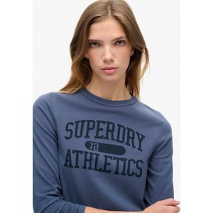 Superdry - Athletic Ringer - T-shirt - Zwart - Slim Fit, Lange Mouwen