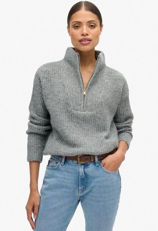 Superdry - Essential Half Rits - Trui - Relaxed Fit