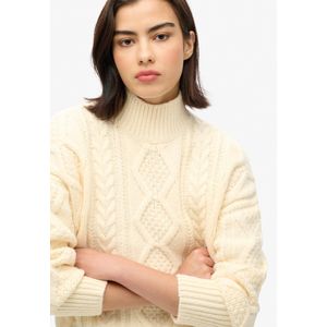 Superdry - Cable Trui - Hoge Hals - Groen - Katoen