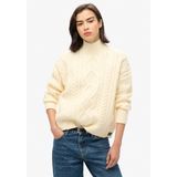 Superdry - Kabeltrui met Hoge Hals - Dames - Sweaters
