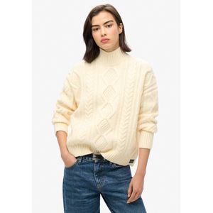 Superdry - Kabeltrui met Hoge Hals - Dames - Sweaters