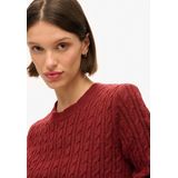 Superdry - Fitted Cable Trui - Grijs - Katoen - Geribbelde Ronde Hals