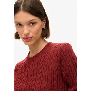 Superdry - Getailleerde Kabeltrui - Dames - Groen - Katoenmix