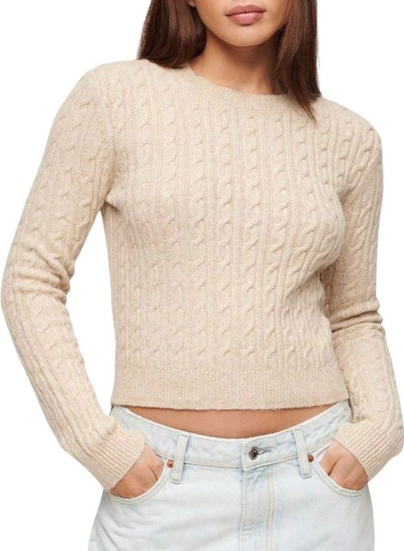 Superdry Fitted Cable Crew Neck Jumper Dames Trui