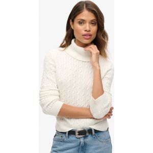 Superdry - Fitted Cable Roll Neck Jumper - Gebreide Trui - Zwart