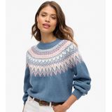 Trui - Wijdvallend - Hoog Hals - Geribde Manchetten - Patroon