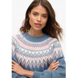 Trui - Wijdvallend - Hoog Hals - Geribde Manchetten - Patroon