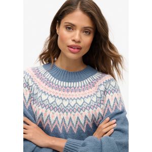 Trui - Wijdvallend - Hoog Hals - Geribde Manchetten - Patroon