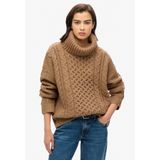 Superdry - Kabeltrui met Rolkraag - Dames - Sweaters