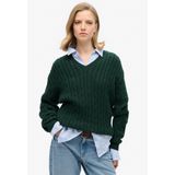 Superdry - Oversized V Neck Cable Jumper - Trui - V-hals
