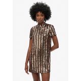 Superdry - W8011770A - T-shirt Mini-jurk - Goudkleurig - Polyester