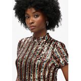 Superdry - W8011770A - T-shirt Mini-jurk - Goudkleurig - Polyester