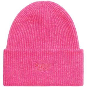 Superdry - Soft Rib Muts - Grijs - Wolmix - Rand met Dubbele Omslag