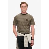 Superdry - Textured Stripe Pocket T-shirt - Katoen - Zwart