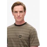 Superdry - Textured Stripe Pocket T-shirt - Katoen - Zwart