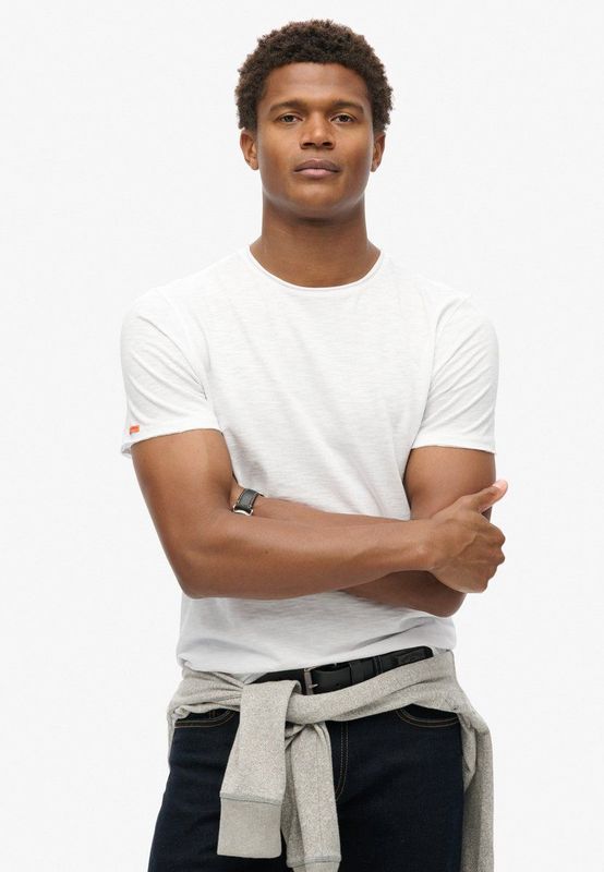 Superdry - Raw Edge Slub T-shirt - Zwart - Katoen