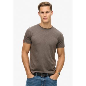 Superdry - T-shirt Raw Edge Slub - T-shirt - Dark Grey - 100% Katoen