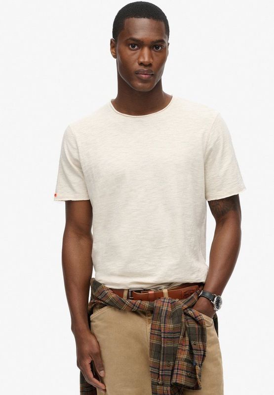 Superdry - Raw Edge Slub T-shirt - Zwart - Katoen